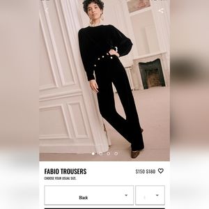 NWT Sezane Fabio trousers, size 36